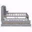 Structure de lit double en bois, lit gigogne, rangement, tiroirs