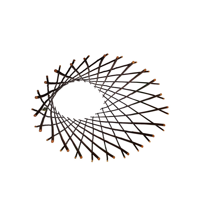 Circular Willow Wood Trellis Fence, 30" H x 60" W