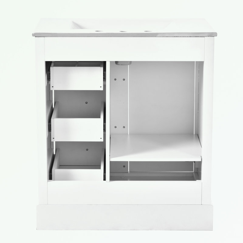 Zytaevius 29.96'' Single Bathroom Vanity with Top, White
