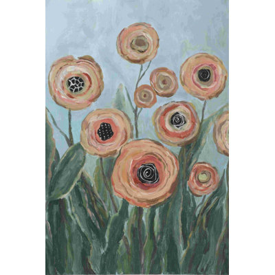 " Peachy Painted Flowers 2 "