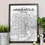 Minneapolis City Map - No Frame Print-1968526698