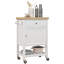 Chariot de cuisine utilitaire, îlot de cuisine roulant avec plateau en bois d'hévéa lisse, surface de bloc de boucher étroite sur roulettes-228554142