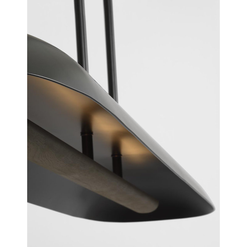Anne-Marie Barton Remi 60" Linear Pendant, Matte Carbon and Warm Walnut
