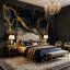 Papier peint marbré décoratif noir et or-823560658-823560661