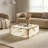 Natural Marble Square Coffee Table - Modern Luxury With Dimmable Led Glow-384557204