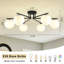Plafonnier semi-encastré 6 lumières, lustre Spoutnik moderne avec culot E26, plafonnier pour chambre à coucher, salon, cuisine, couloir-526879417