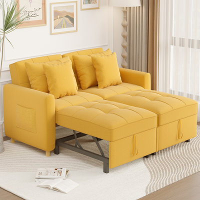 2 Seater Linen Sofa Bed