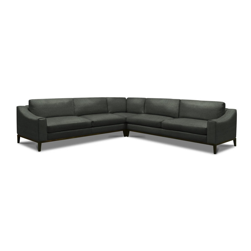 Rodeo Sectional, Graystone Caressa Genuine Leather
