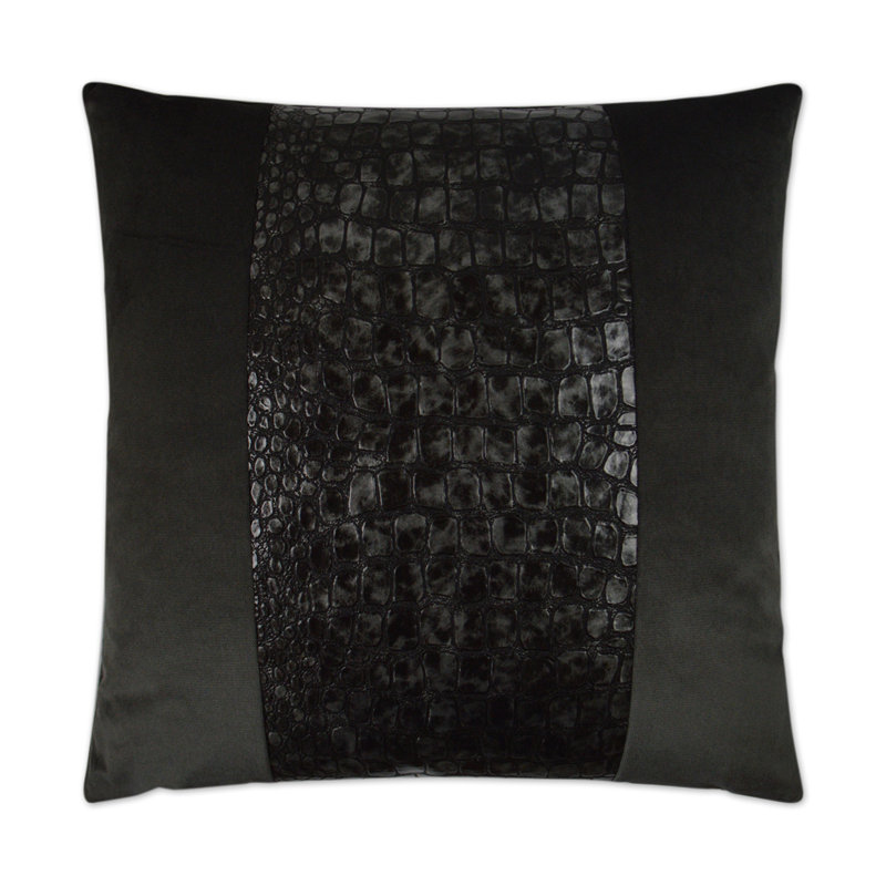 Bayou Pillow Cover & Insert, Charcoal, Square 24"