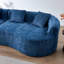 Canapé incurvé en chenille avec mousse haute densité et sans assemblage, idéal pour les espaces de vie compacts (bleu)-2141740825