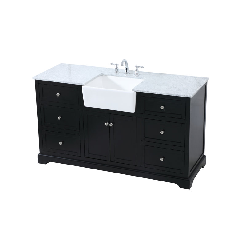 Ensemble de meuble-lavabo simple 60 po Pardue, Noir