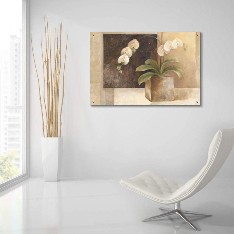 «Contemporary Orchid» par Albena Hristova, art mural en verre acrylique, H 24 po x l 36 po x P 0,2 po