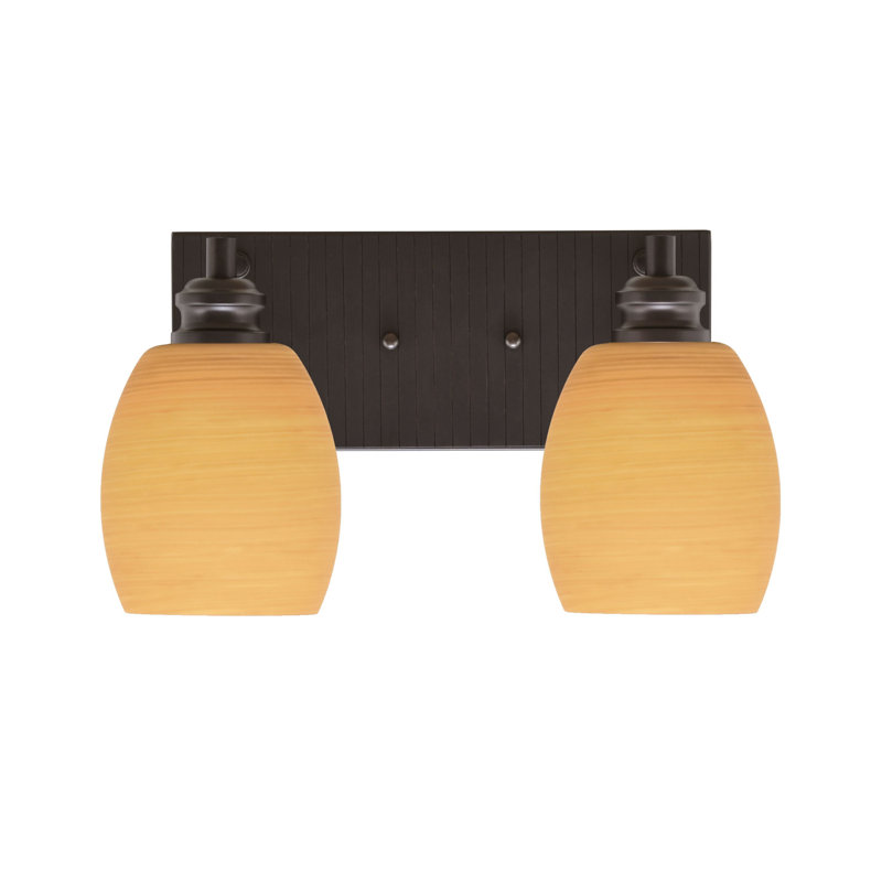 Éclairage pour meuble-lavabo à 2 lumières Ashong, Espresso, Orange