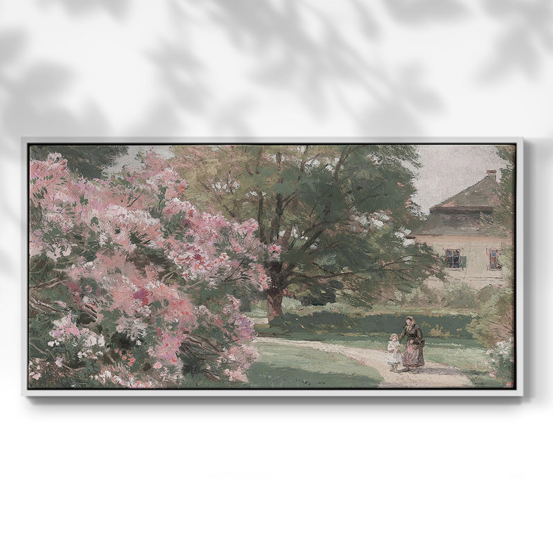 Botanical Series-CECXCV- Toile tendue avec châssis tendue - Prêt à accrocher, H 21 po x l 41 po, Blanc