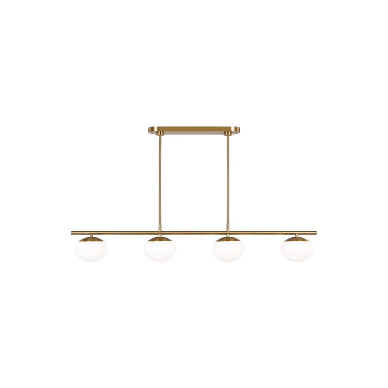 Lune 4 - Light Chandelier, Burnished Brass