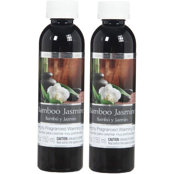 Hosley Set of 2, 5 oz Premium Bamboo Jasmine Fragrance Warming Oils