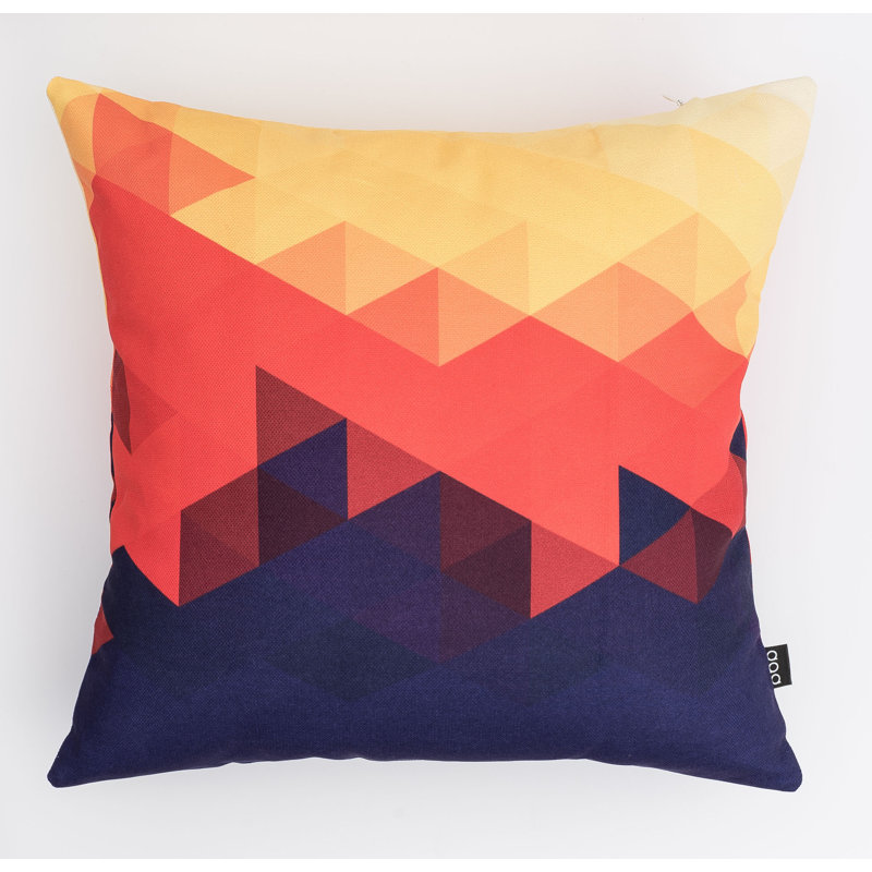Colorful Geometric Polyester Square Floor Pillow