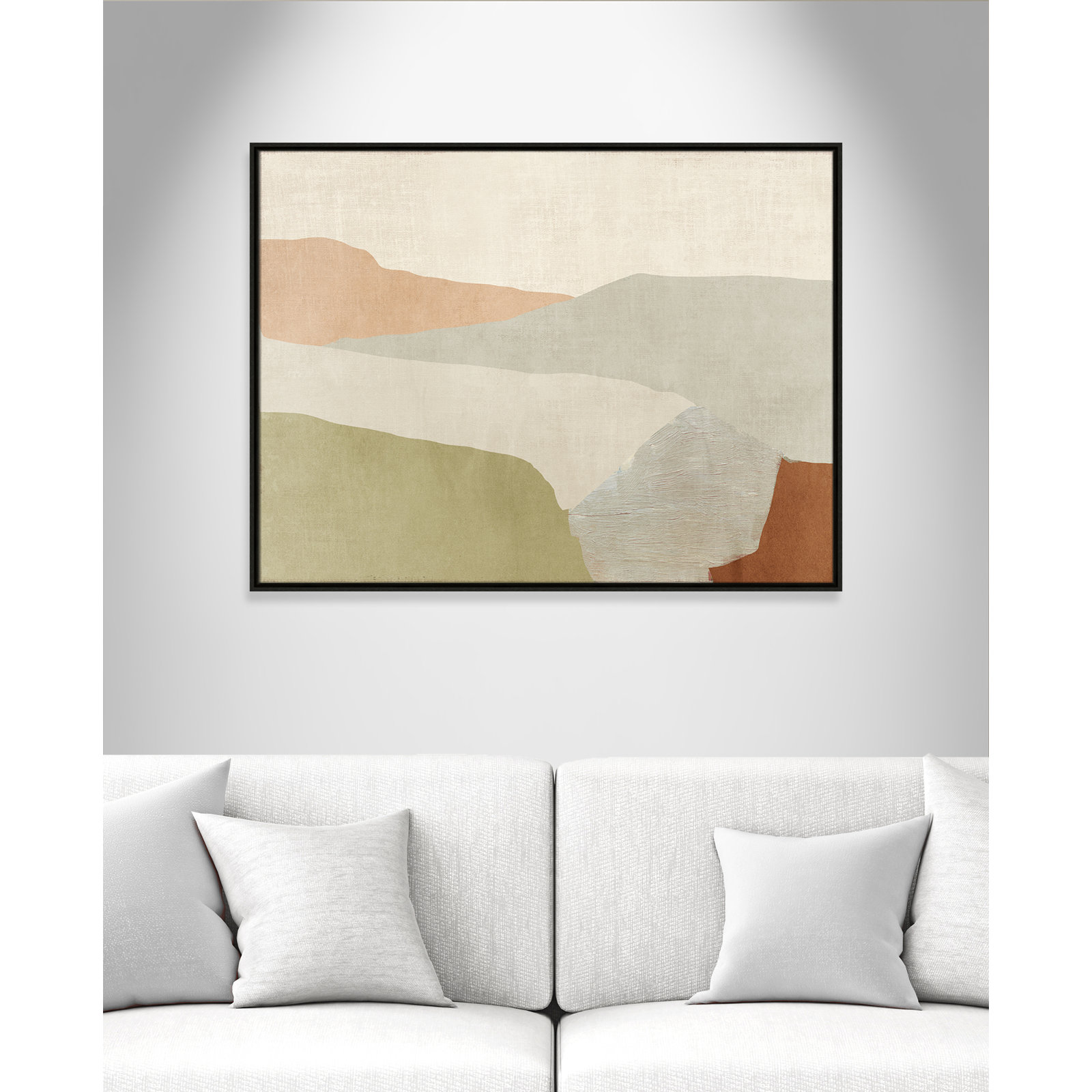 Elspeth "Pastel Views" Painting, 31.5" H x 41.5" W, Espresso