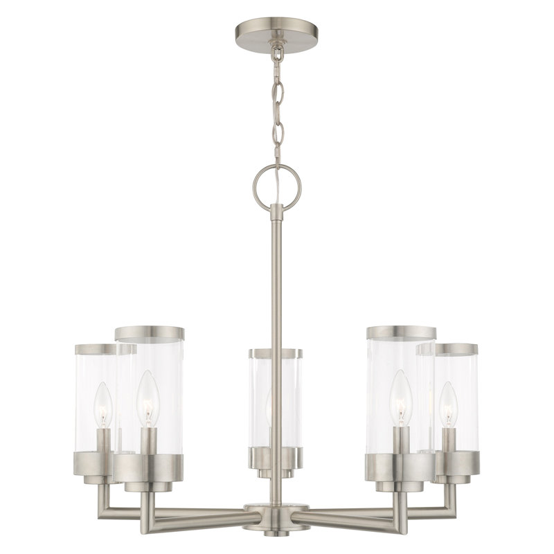 Binghamton 5 - Light Outdoor Chandelier, Brushed Nickel
