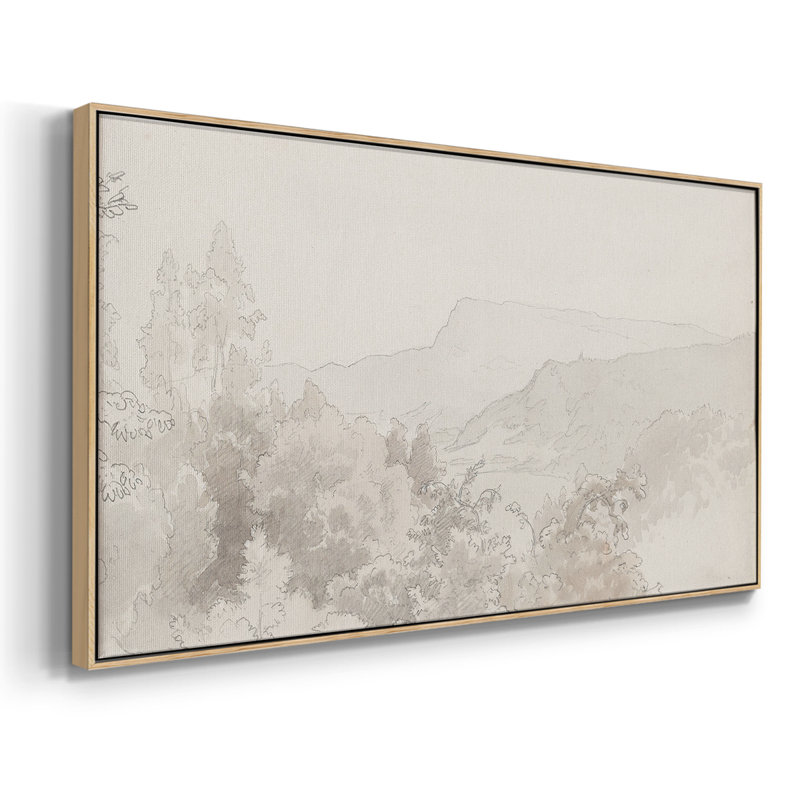 Abstrait, série - CM XXII - Toile tendue avec châssis encadré - Prêt à être accroché, H 25 po x l 49 po, Naturel