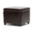 Calysta Dark Brown Square Faux Leather Ottoman with Black Legs  15.25'' H X 17.5'' W X 17.5'' D-931493383