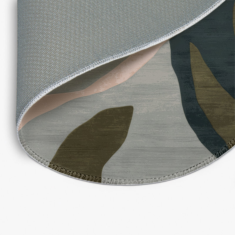 Watercolor Gray Indoor and Outdoor Area Rug, Round 5'