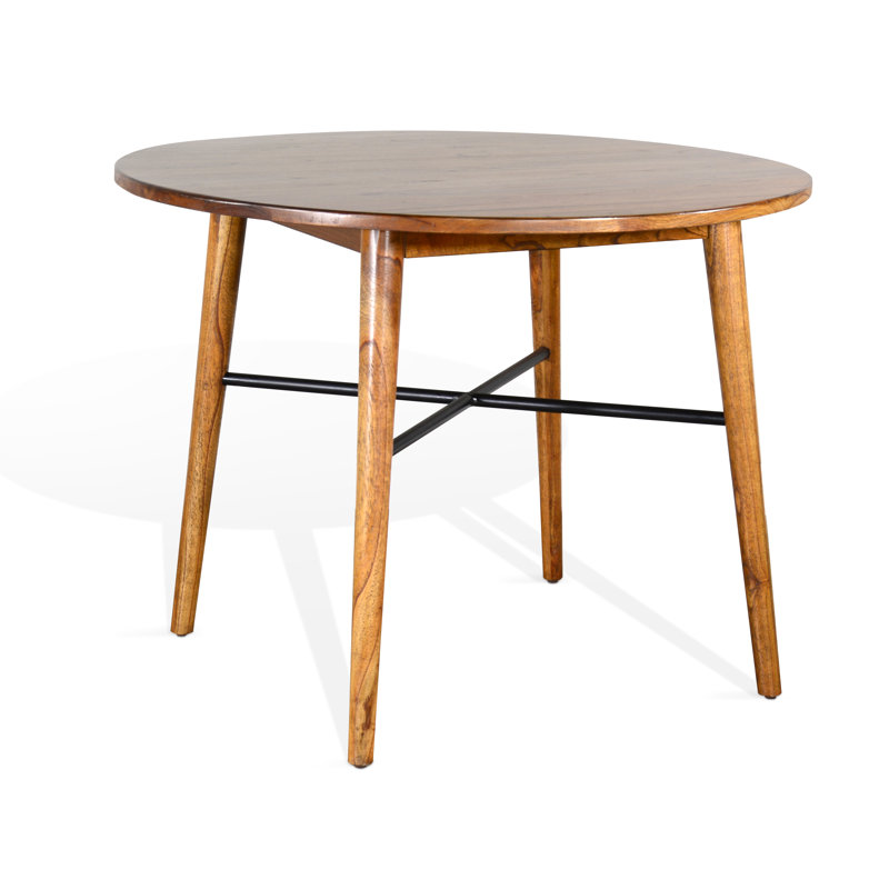Round Solid Wood Top Dining Table