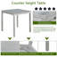 Ensemble de table 5 pièces à hauteur de comptoir, ensemble de table de cuisine en bois avec table carrée et 4 chaises rembourrées, ensemble de table de salle à manger à hauteur de comptoir avec décoration en cristal et ensemble de chaises, gris argenté