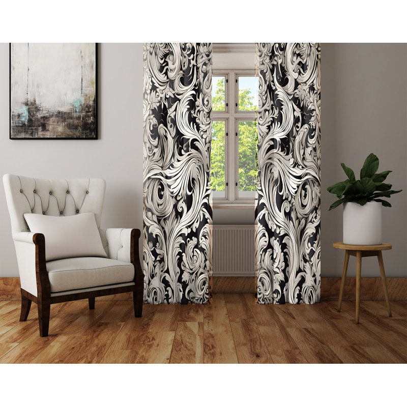 Paire de rideaux semi-transparents en polyester Kadejha, L 20 po x L 52 po
