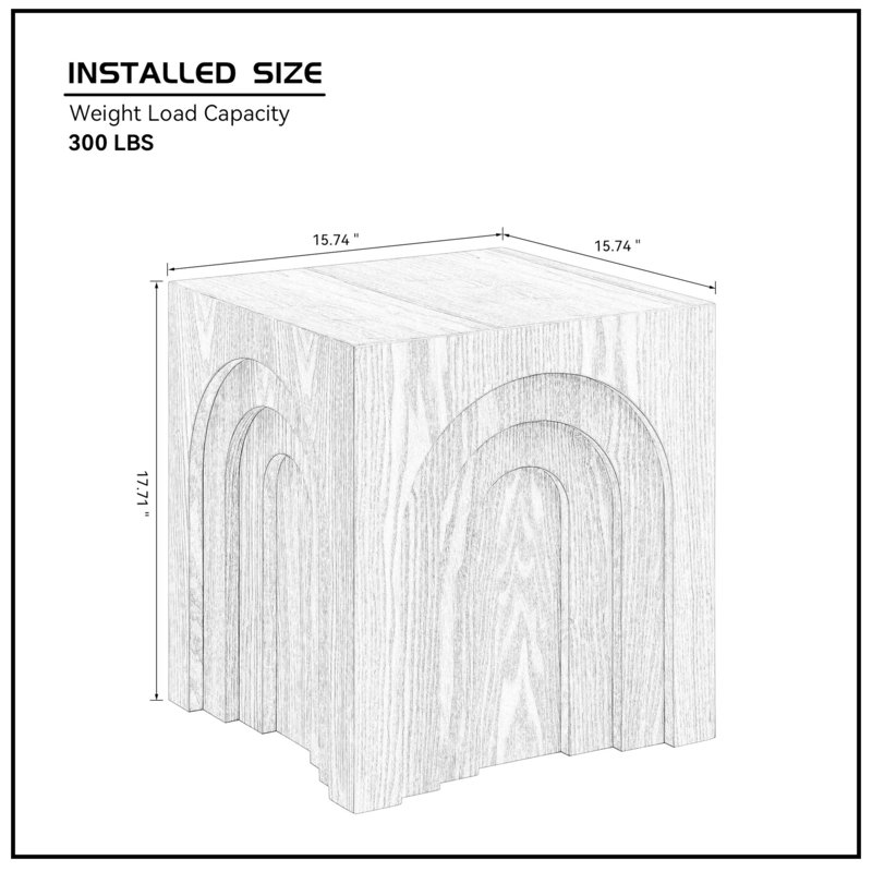 Table d'appoint carrée 15,74 po, Blanc