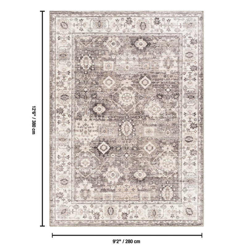 Tapis multicolore de 150 po Profondeur, largeur 110, doux et velours, 9 pi 2 X 12 6 Design classique, sensation, teinture, idéal pour la maison