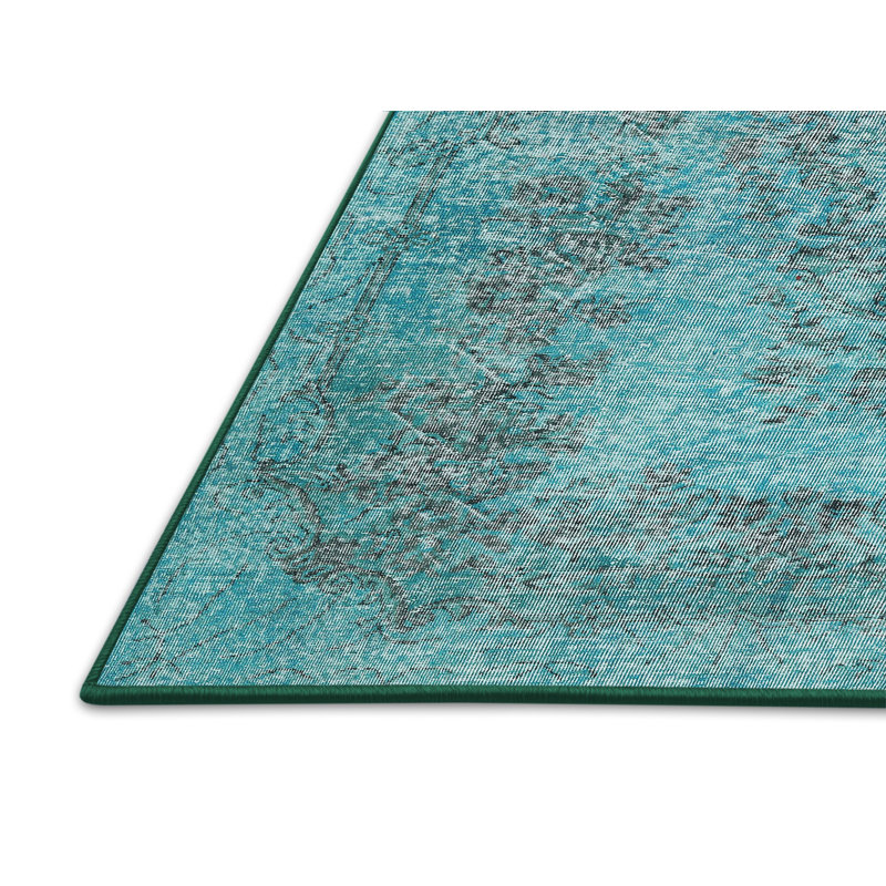 Tapis traditionnel bleu / gris Ambrine, Rectangle 5 pi x 7 pi