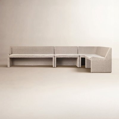 Senna Outdoor Dining Banquette L Shape -Vintage White by Amber Lewis x Four Hands