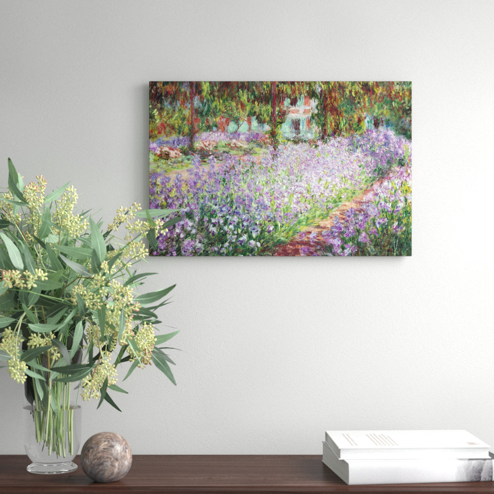 Irises In Monets Garden by Claude Monet - Wrapped Canvas