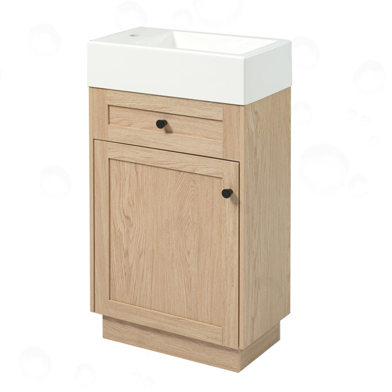 Meuble-lavabo de salle de bain avec lavabo réversible en résine