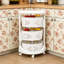 Support de rangement rotatif | Chariot de rangement à roulettes de cuisine à 3 niveaux avec roulettes verrouillables