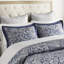 Literie 12 pièces bleu marine, draps 100% coton relaxants, motif cachemire élégant, 2 taies décoratives, coussins décoratifs, jupe de lit, design charmant, assorti