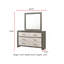 Commode 1 pièce commode à deux tons avec rangement à six tiroirs et poignée de tiroir en métal gris beige