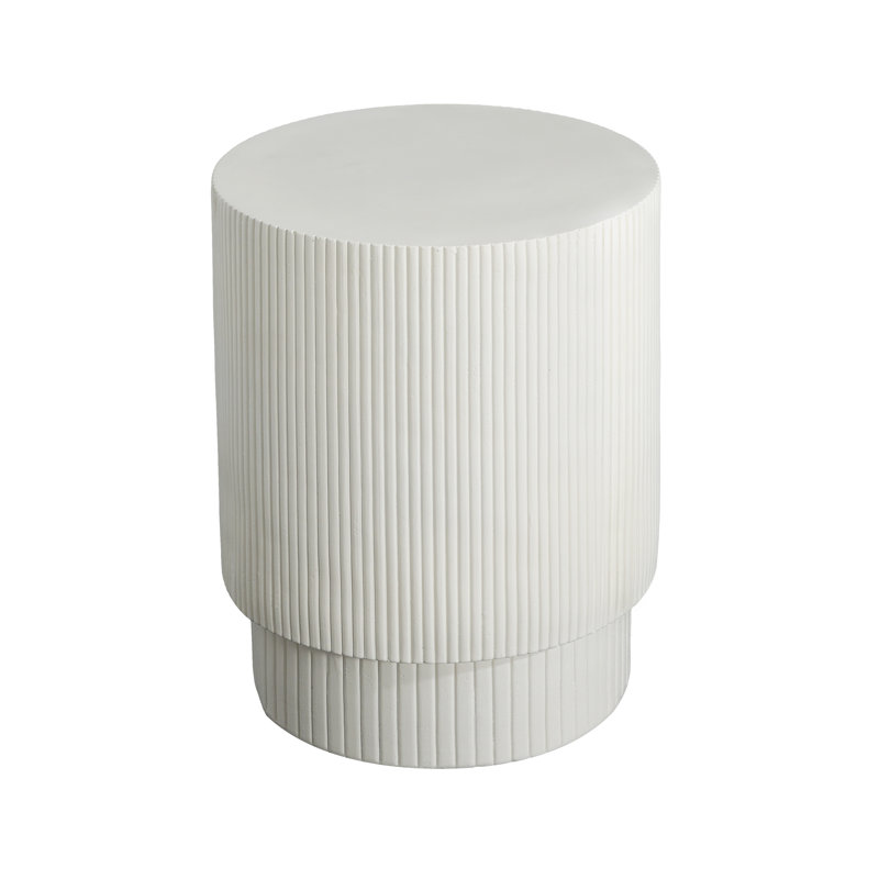Kody Modern Minimalist Outdoor MGO Side Table, White