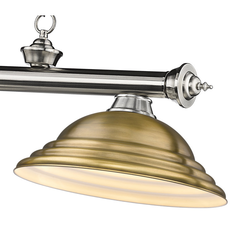 Annaleisa 3 - Light Pool Table Lights Pendant, Silver, Rubbed Brass