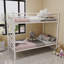 Lit superposé simple au-dessus de simple en métal pour enfants, structure de lit avec structure en métal avec échelles et garde-corps, 2 lits convertibles-2136304761