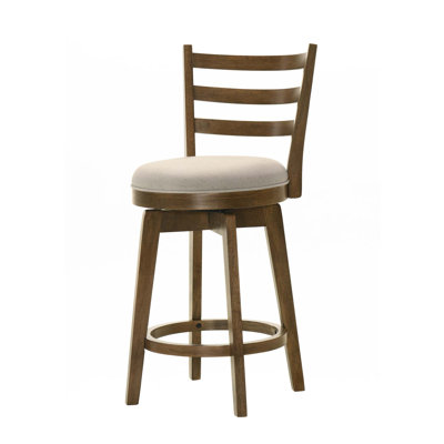 Chaise pivotante à hauteur de comptoir en noyer de 20,5 po avec siège rembourré