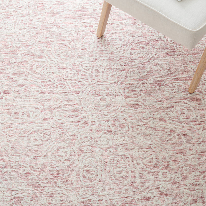 Tapis uni en laine et en coton touffeté à la main Humansville, Rectangle 9' x 12'