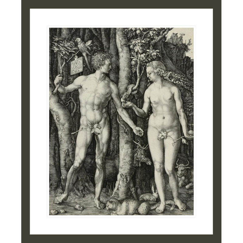 «Adam and Eve» par Albrecht Dürer, impression giclée sur cadre, H 28,57 po x l 23,5 po