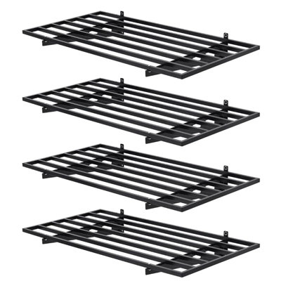 Ensemble de 4 tablettes murales de garage robustes 4 x 2 pi, support de rangement mural en acier d'une capacité de 500 lb pour les outils et l'équipement
