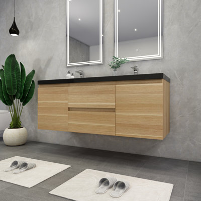 Castin 60" Wall-Mounted Double Bathroom Vanity Set