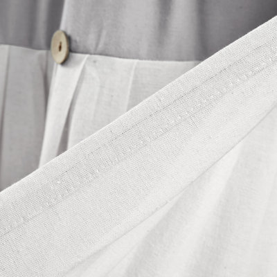 Button Solid Color Cotton Blend Tailored Window Valance