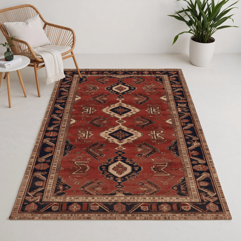 Tapis d'intérieur et d'extérieur brun Persian, Rectangulaire 3 pi x 5 pi