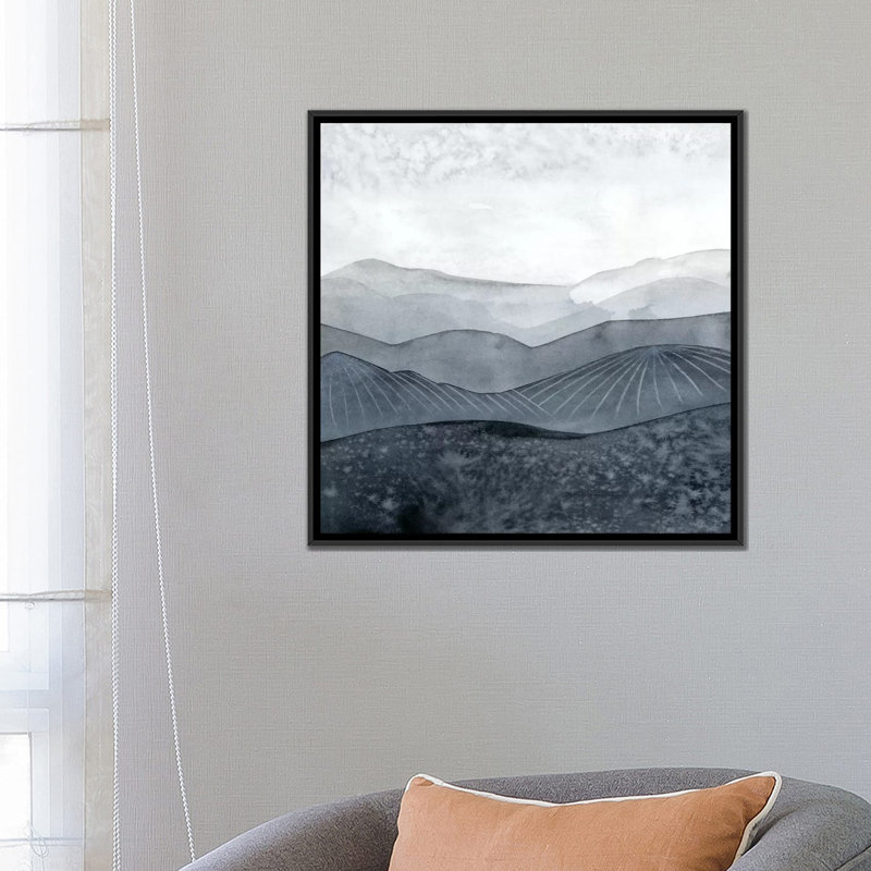 «Blustering Valley I», impression sur toile, H 18 po x l 18 po x P 1,5 po, Toile encadrée noire, Pas de tapis