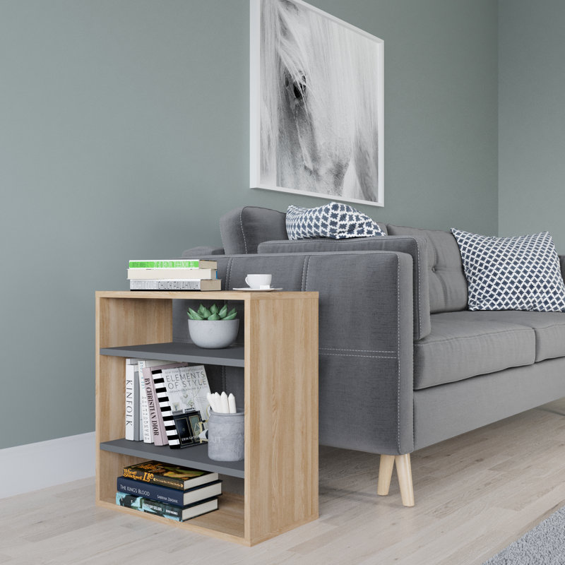 Najlaa End Table, Oak/Anthracite